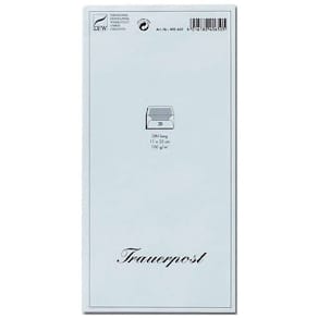 Trauerhülle DFW Trauerpost, DIN lang, weiß, 20 Stück