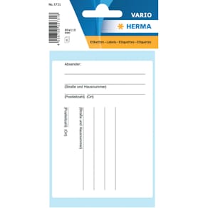 Textetiketten HERMA Paketadressen, 80 x 110 mm, weiß