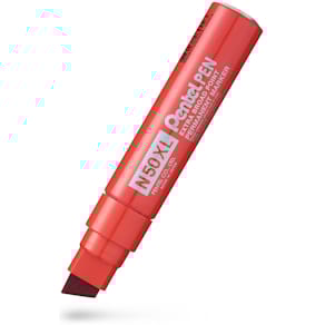 Permanent marker Pentel N50XL jumbo, 8–15 mm skrå, rød, 6-pak