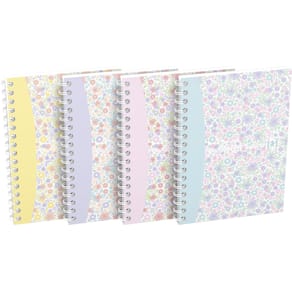 Spiraalschrift Oxford Floral softcover, A6, 50 vel, geruit 5