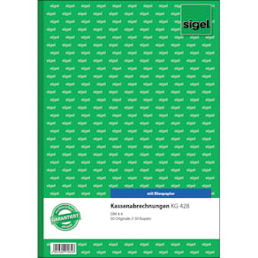 Kassenabrechnung Sigel, A4