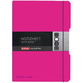 Notizheft Herlitz A4, 2x40 Blatt kariert + liniert, pink