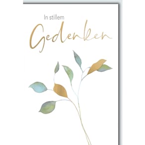 Trauerkarte, weiß/schwarz, mit Umschlag, geprägt