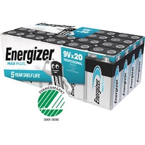 Batteri ENERGIZER Max Plus E 9V 20/fp