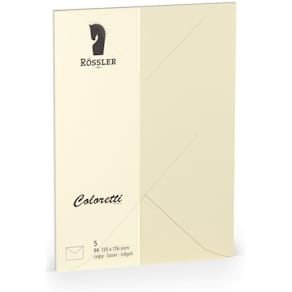 Briefhülle Rössler Coloretti, B6, 5 St., creme