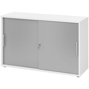 Schiebetürenschrank HAMMERBACHER 1752S RE, weiß/silber, 120x40x74