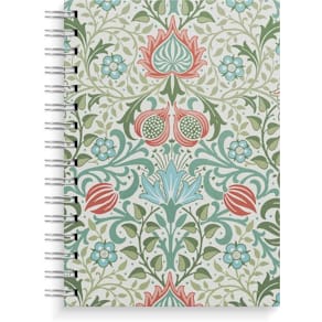 Anteckningsbok BURDE A5 blå-grön flowers