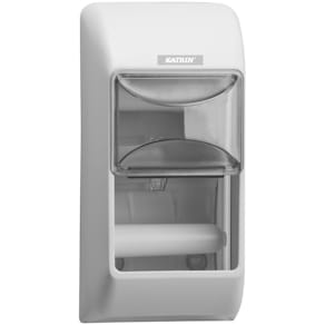 Toilettenpapierspender KATRIN, weiß, für 2 Rollen, ABS-Kunststoff