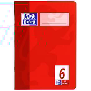 Heft Oxford A5, 16 Blatt, Lineatur 6, bunt