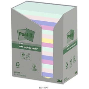 Notes Post-it Recycled, assorterede 127x76 mm, 16 blokke