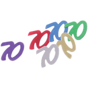Konfetti Zahl 70, bunt