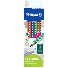 Buntstifte Pelikan Silverino, 6er-Set, dick, sortiert