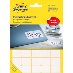 Etikett AVERY handskriv 18x22mm 1200/fp