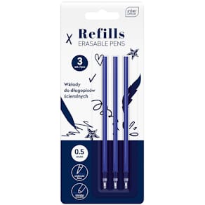 Tintenrollermine Interdruk, 0,5 mm, blau, 3 Stück, radierbar