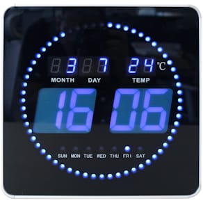 Wanduhr UNILUX FLO, LED, rechteckig, schwarz