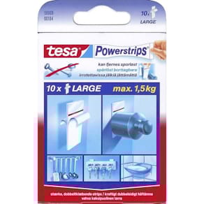 Monteringsstrips tesa Powerstrips hvid, aftagelige, 10 stk