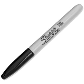 Permanent marker Sharpie 1,0 mm fin spids, sort, 12 stk