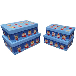 Geschenkkarton PBS Kind, blau, 4 Größen (Wintertiere)