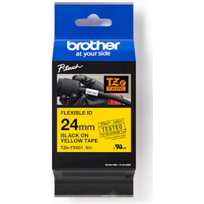 Schriftband Brother TZe-FX651, 24 mm, 8 m, gelb/schwarz
