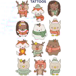 Tattoos Avery Zweckform KIDS, Weihnachts-Tiere-Mix
