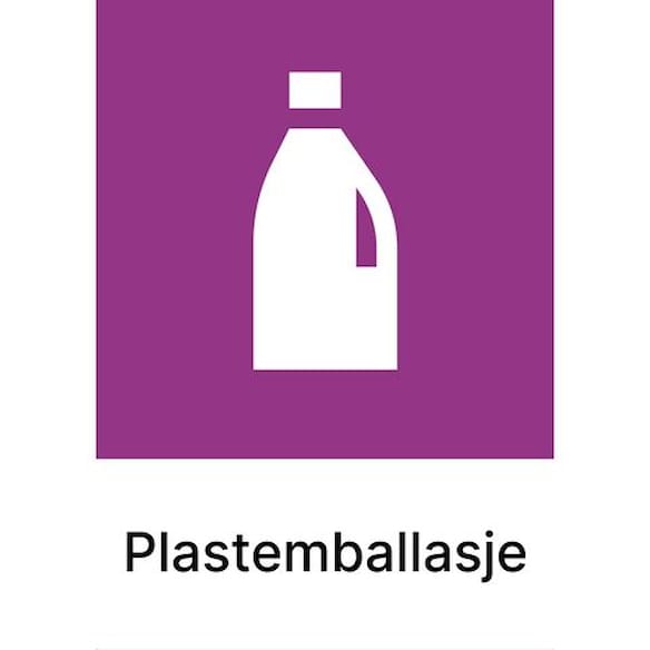 Kildesorteringsetikett Plast A4