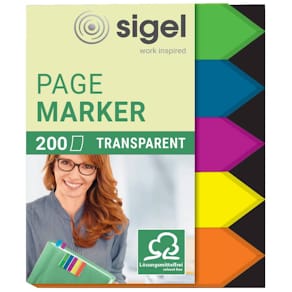 Haftmarker Sigel Pfeil, sortiert, 12 x 45 mm, 5 x 40 Blatt