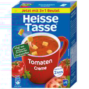 Instantsuppe HEISSE TASSE Tomatencreme, 4 Stück für 600ml