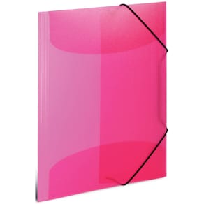 Gummizugmappe HERMA, A4, PP, transluzent/pink