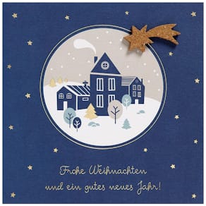 Weihnachtskarte PERLEBERG Moments Collection Kork, Sternschnuppe,