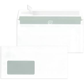 Briefhülle MAILMEDIA DIN lang, Fenster, haftklebend, weiß, 80 g/m
