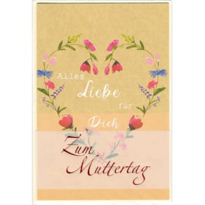 Muttertagskarte, geprägt, mit Umschlag, bunt