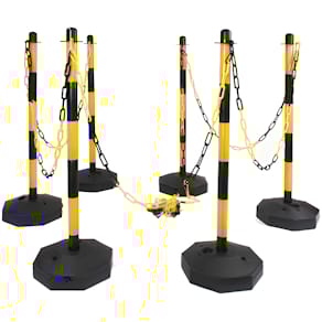 Personenleitsystem MOEDEL Gurtständer Set, gelb/schwarz, 6 Pfoste