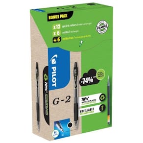 Geleroller PILOT G-2 07 sort (12+12)