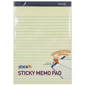 Notepad, BNT Stick´n, Sticky memo, gul 178x254mm, pakke a 6 stk