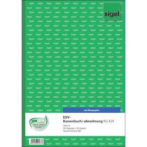 Kassenbuch Sigel EDV, A4, 2x50 Blatt
