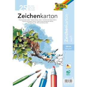 Zeichenkarton Folia, 250 g, A4, 25 Blatt