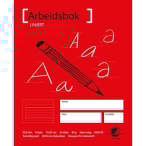 Arbeidsbok 17x21 80g 23,5mm 6:6:6 hj.lin