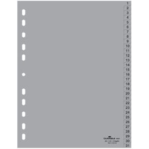 Register Durable, Plastik, 1–31, grau, A4