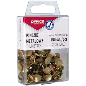 Punaises, goud, plastic ophangdoosje van 150 stuks