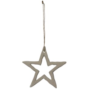 Weihnachtsanhänger Stern Aluminium, creme