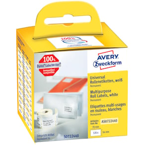 Rollenetiketten Avery Zweckform Universal, 54 x 70 mm, weiß, 320
