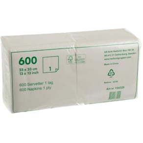 Serviett DUNI 1L 33cm finess hvit (600)