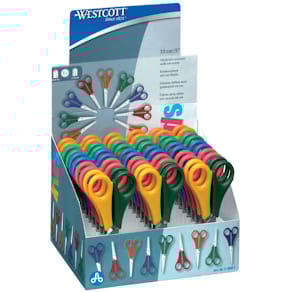 Bastelschere WESTCOTT, 13 cm, rund, sortiert (Display, 30 Stück)