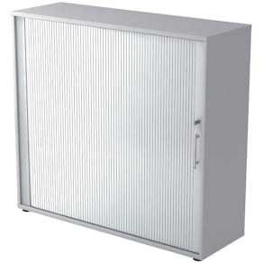 Rollladenschrank HAMMERBACHER 1733S RE, grau/silber, 120x40x110cm