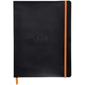 Rhodiarama soft XL black ruled ivory