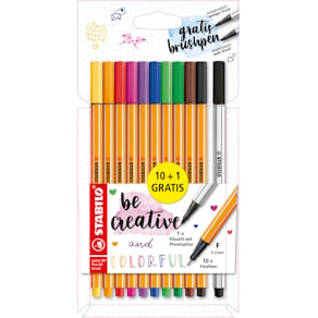 Fineliner-Etui STABILO point 88, 10 St + 1 St gratis