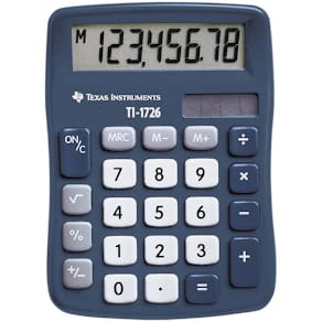 Lommeregner Texas TI-1726, 8-cifret SuperView, ANYLITE solceller