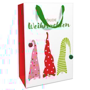 Geschenktragetasche BRAUN + COMPANY Wichtelmützen, 36x26x13 cm