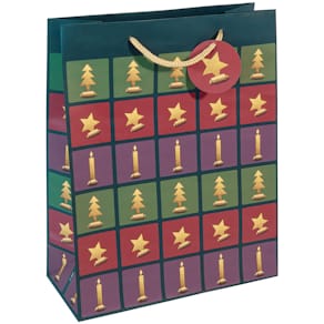 Geschenktasche Sigel Cut-out style, Weihnachten, bunt/petrol