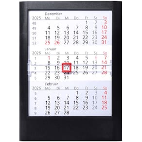 Tischkalender GÜSS 3 Monate, schwarz
